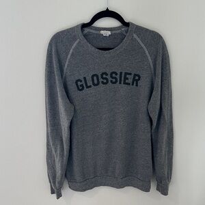 Glossier Charcoal Gray Logo Crewneck Sweatshirt